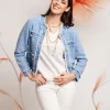 Giacca in jeans effetto bouclé
