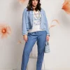 Giacca in jeans effetto bouclé