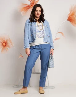 Giacca in jeans effetto bouclé