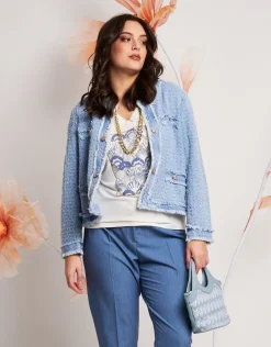 Giacca in jeans effetto bouclé