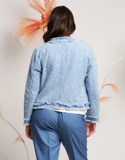 Giacca in jeans effetto bouclé