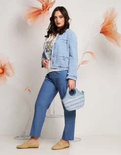 Giacca in jeans effetto bouclé