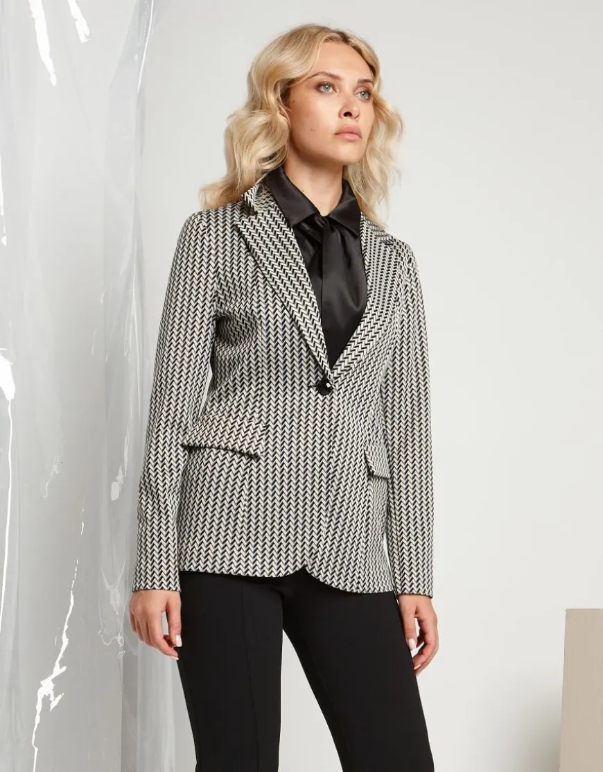 Giacca in maglia jacquard