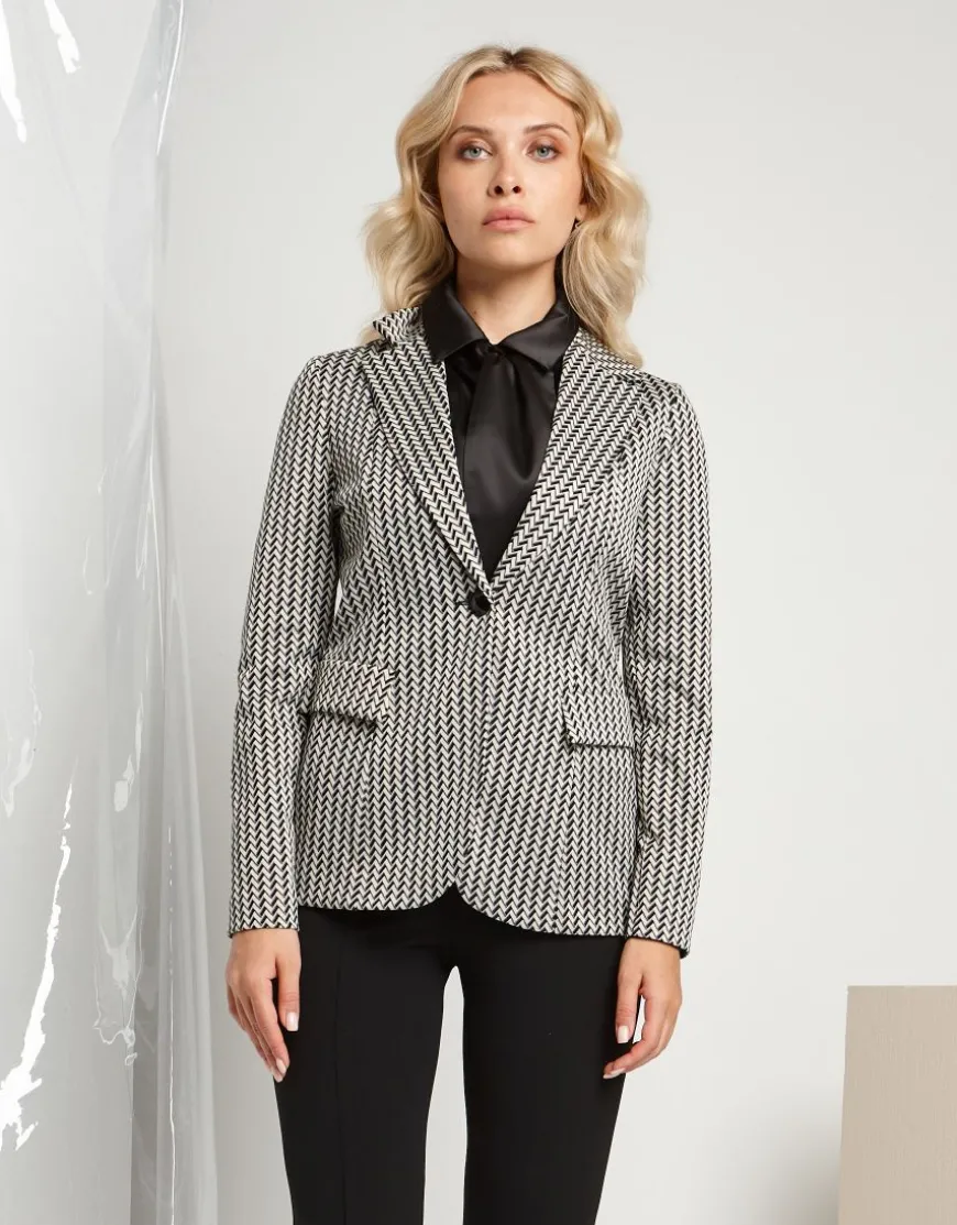 Giacca in maglia jacquard