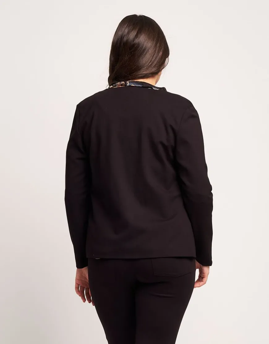 Giacca in punto Milano con zip dorate