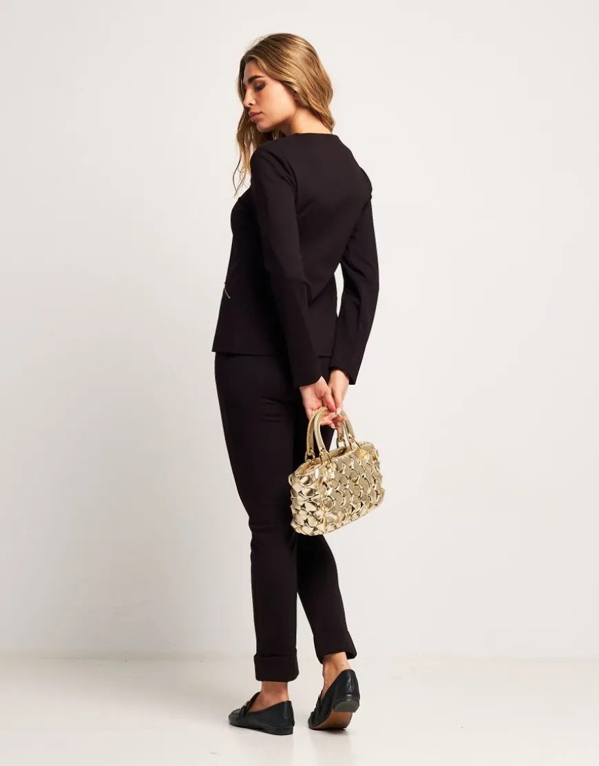 Giacca in punto Milano con zip dorate