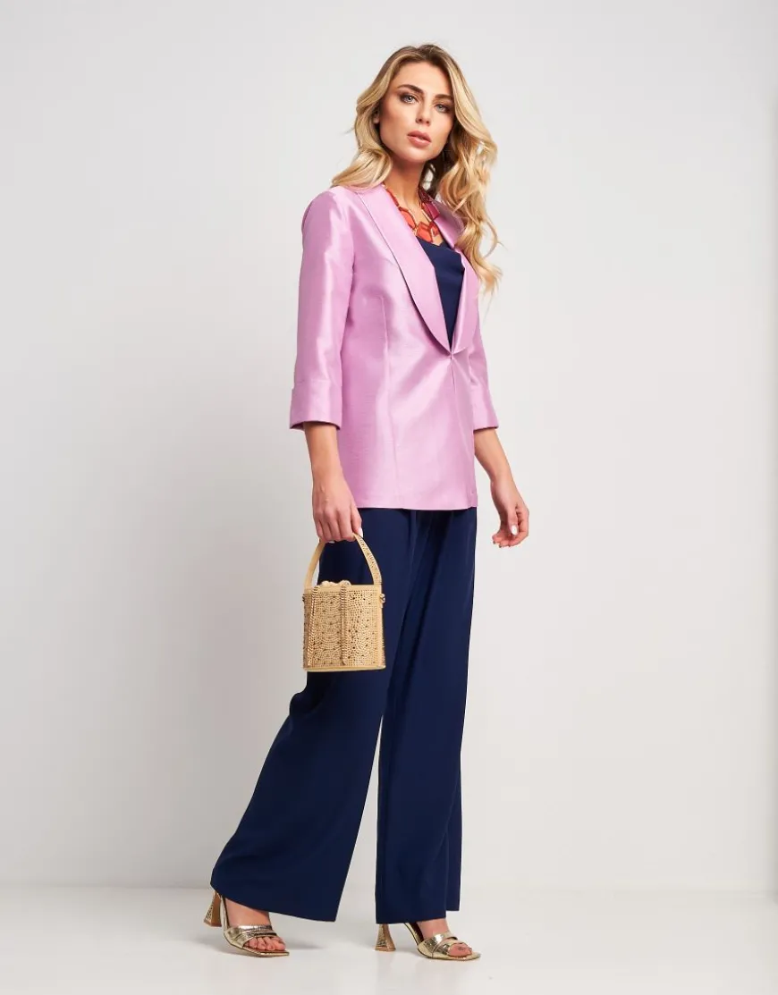 Giacca in shantung blush