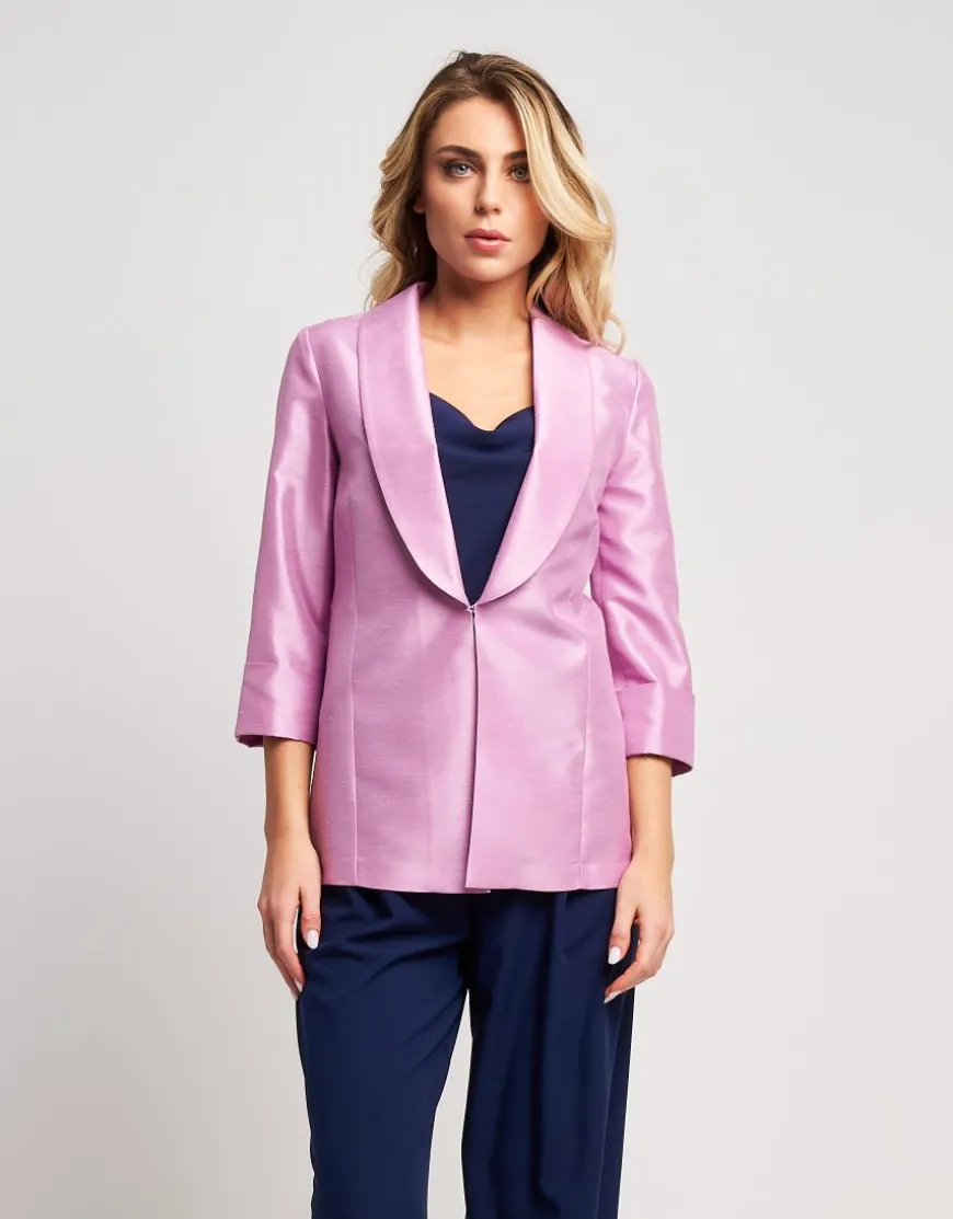Giacca in shantung blush