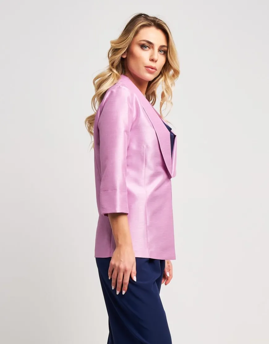 Giacca in shantung blush