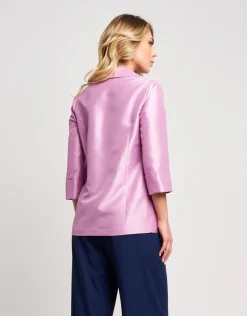 Giacca in shantung blush