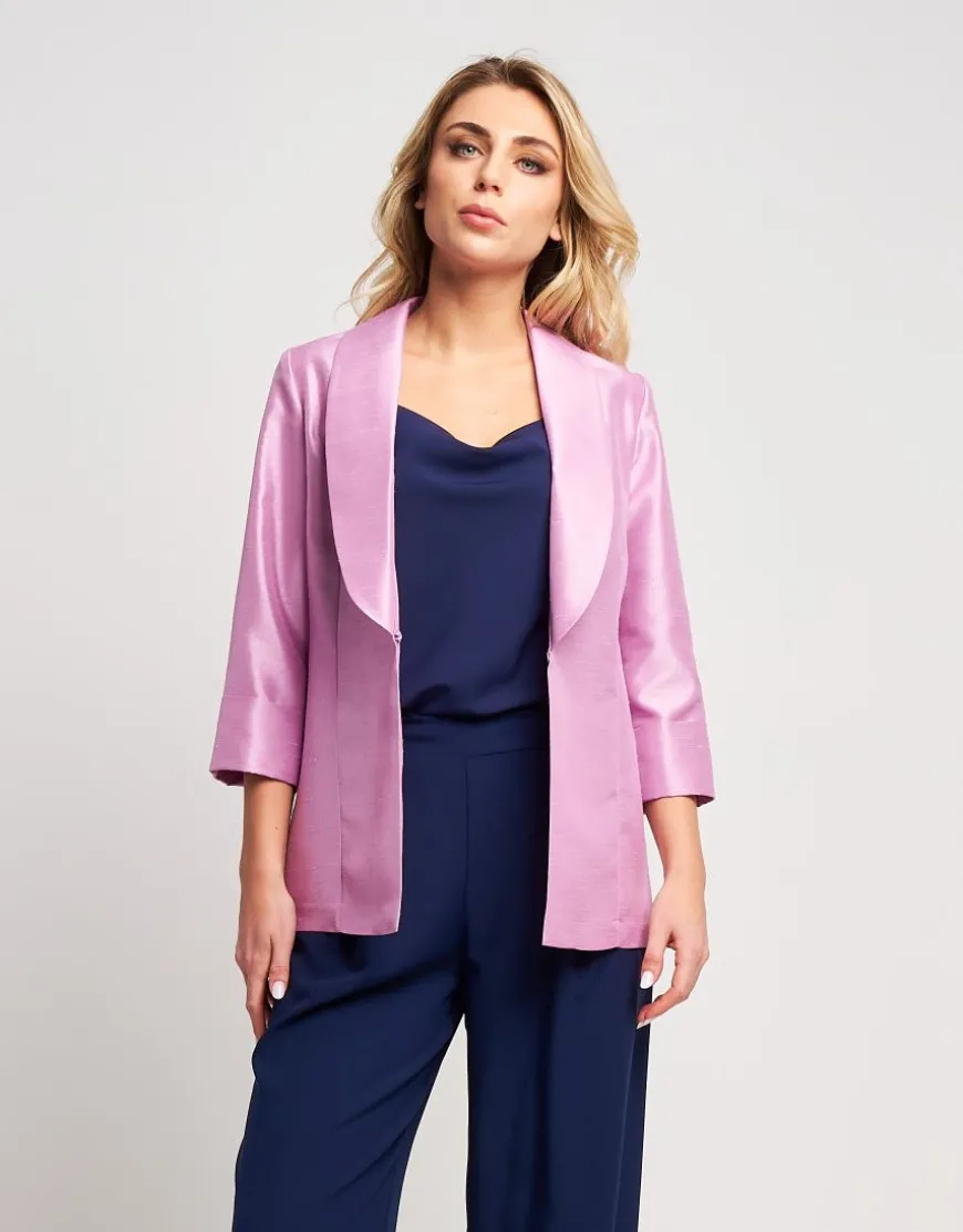 Giacca in shantung blush