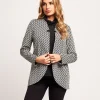 Giacca jacquard a pois con collo revers