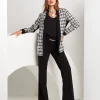Giacca lunga bouclé con paillettes