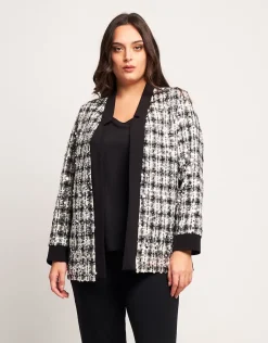 Giacca lunga bouclé con paillettes
