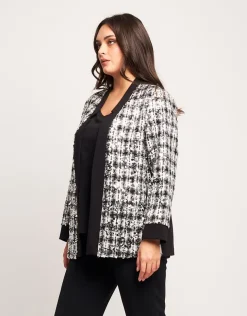 Giacca lunga bouclé con paillettes