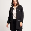 Giacca lunga con pattine bordate fantasia
