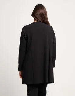 Giacca lunga con pattine bordate fantasia