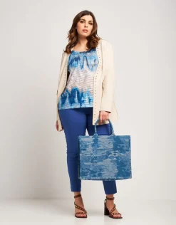 Giacca lunga in ecosuede con borchie