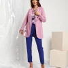Giacca lunga rosa con laccetti