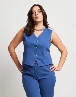 Gilet corto in bistretch nuvola