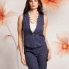 Gilet in gessato denim