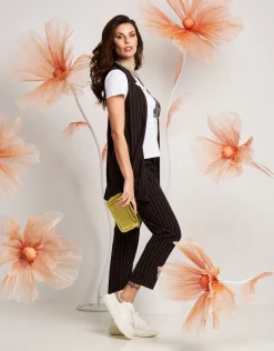Gilet lungo fantasia gessato