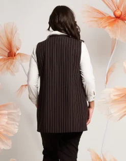 Gilet lungo fantasia gessato