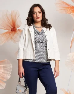 Giubbino in cotone con perle