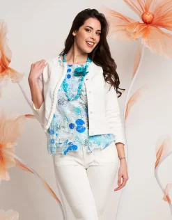 Giubbino in cotone con perle
