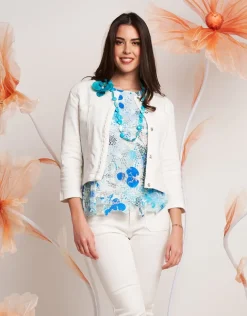Giubbino in cotone con perle