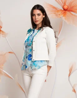 Giubbino in cotone con perle