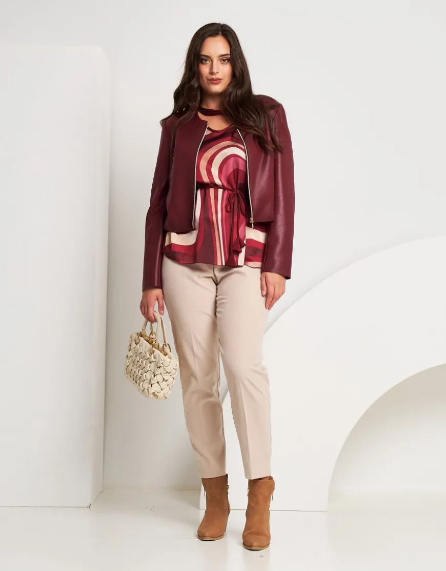 Giubbino in ecopelle con zip