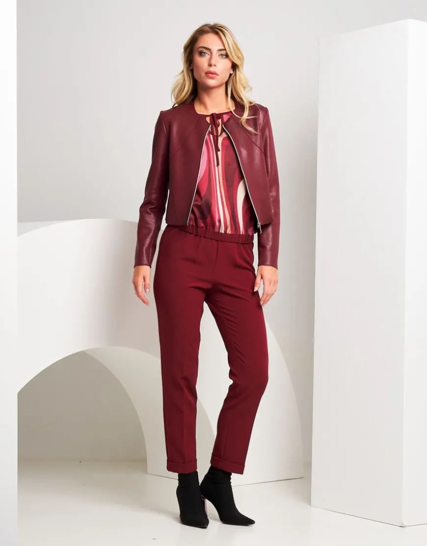 Giubbino in ecopelle con zip