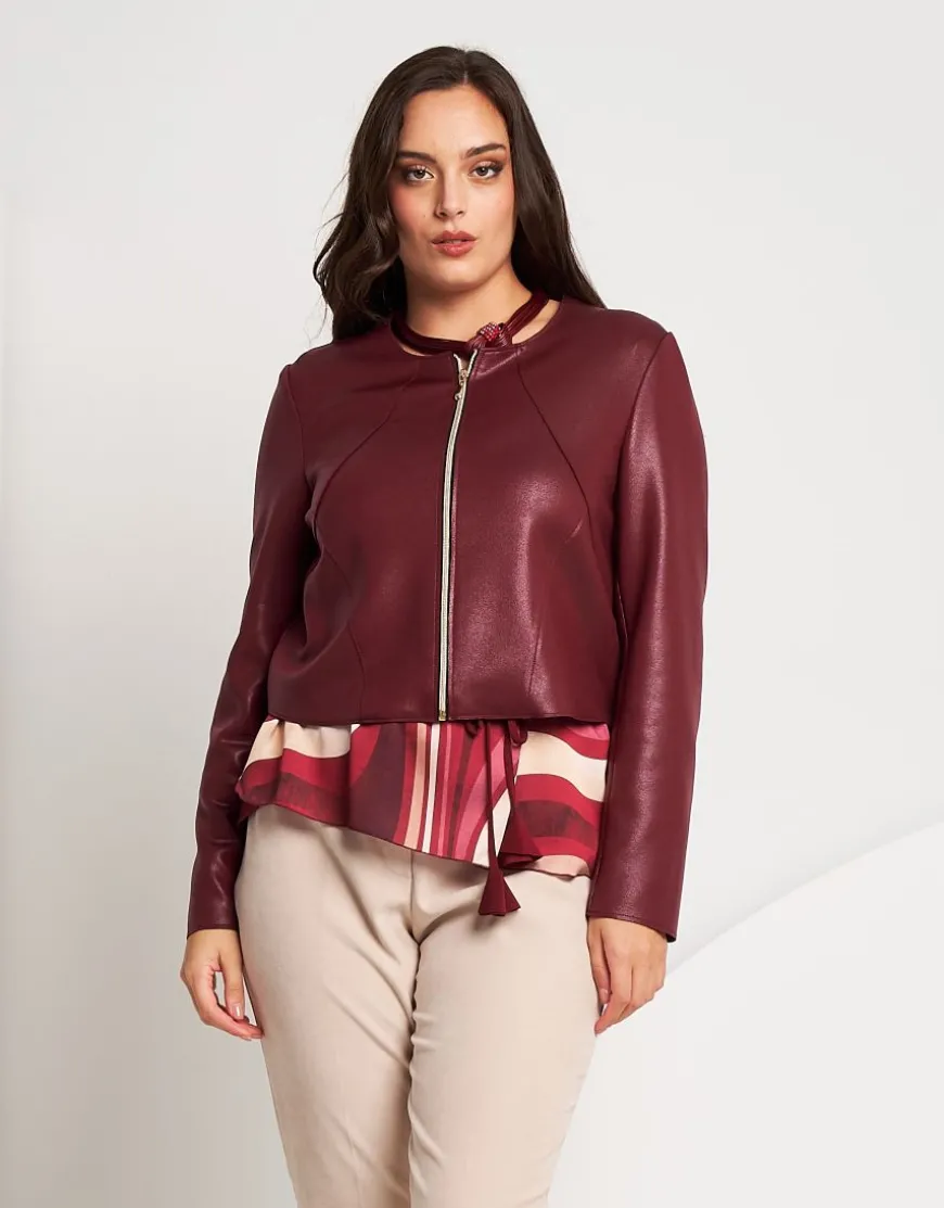 Giubbino in ecopelle con zip
