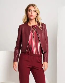 Giubbino in ecopelle con zip