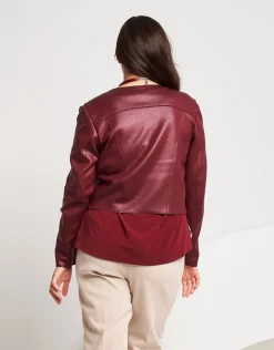 Giubbino in ecopelle con zip