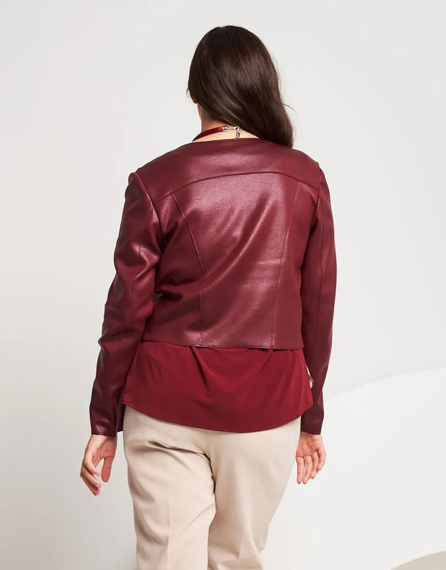 Giubbino in ecopelle con zip