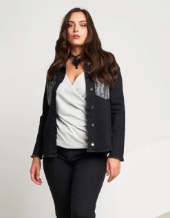 Giubbino in jeans animalier