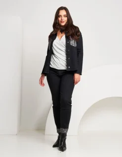 Giubbino in jeans animalier