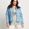 Giubbino in jeans con colletto e baschina