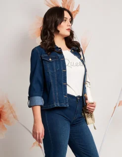 Giubbino in jeans con colletto e taschini