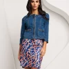 Giubbino in jeans con treccia