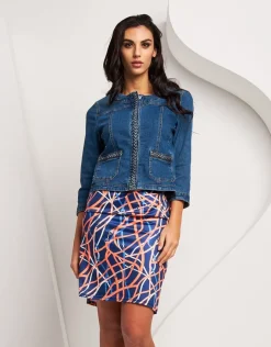 Giubbino in jeans con treccia