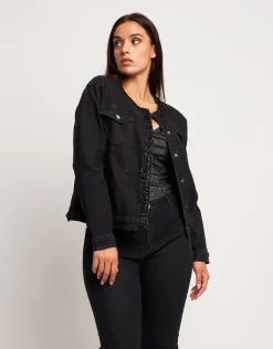 Giubbino in jeans nero