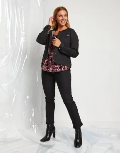 Giubbino in jeans nero