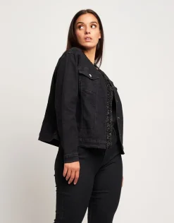 Giubbino in jeans nero