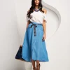 Gonna in denim con spacco