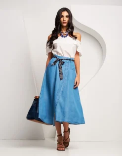 Gonna in denim con spacco