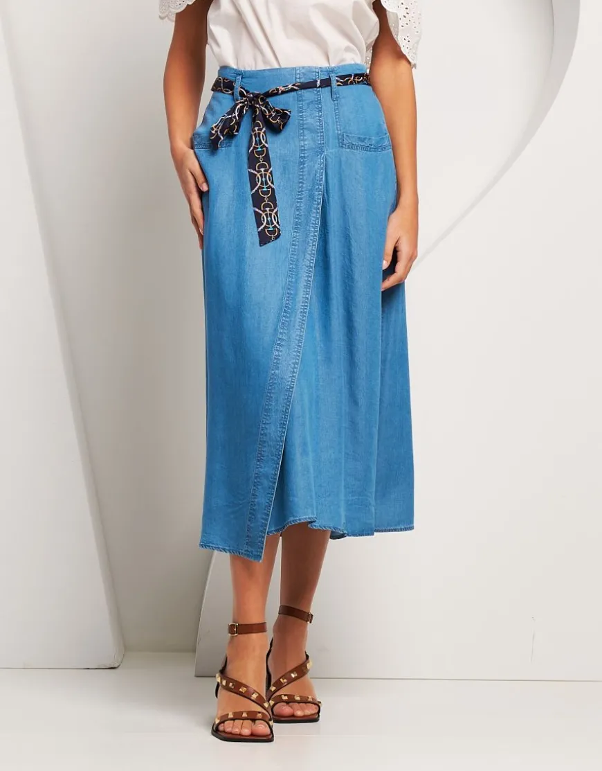 Gonna in denim con spacco