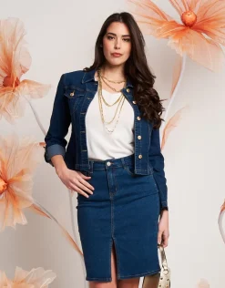 Gonna in jeans con spacco